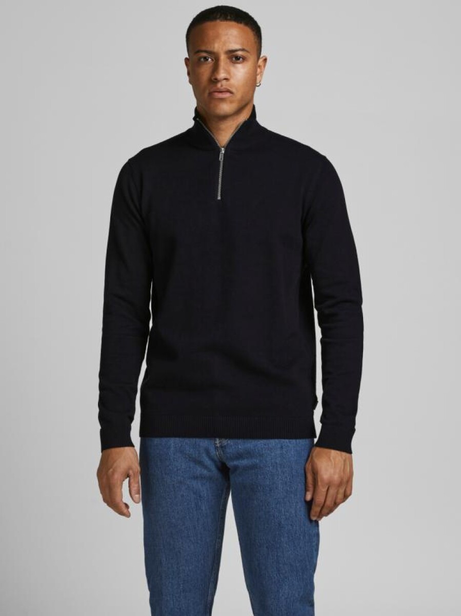 Sweater Medio Cierre Basic - Black 