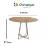 MESA COMEDOR REDONDA - BASE BLANCA - MADERA EUCALIPTO MESA COMEDOR REDONDA - BASE BLANCA - MADERA EUCALIPTO