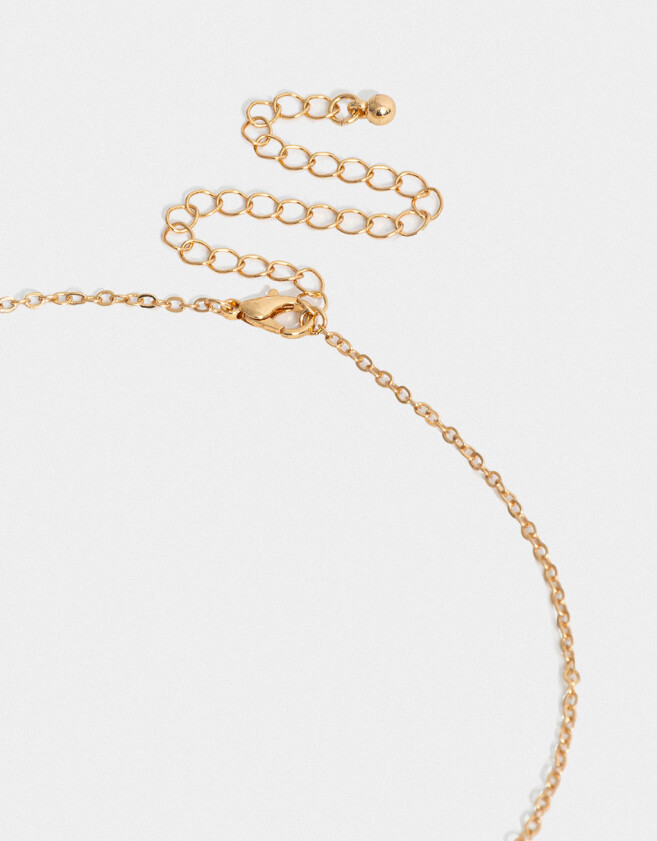 Cadena Corta con Dije Bañada en Oro Cadena Corta Con Dije De Ojo Bañada En Oro - Dorado