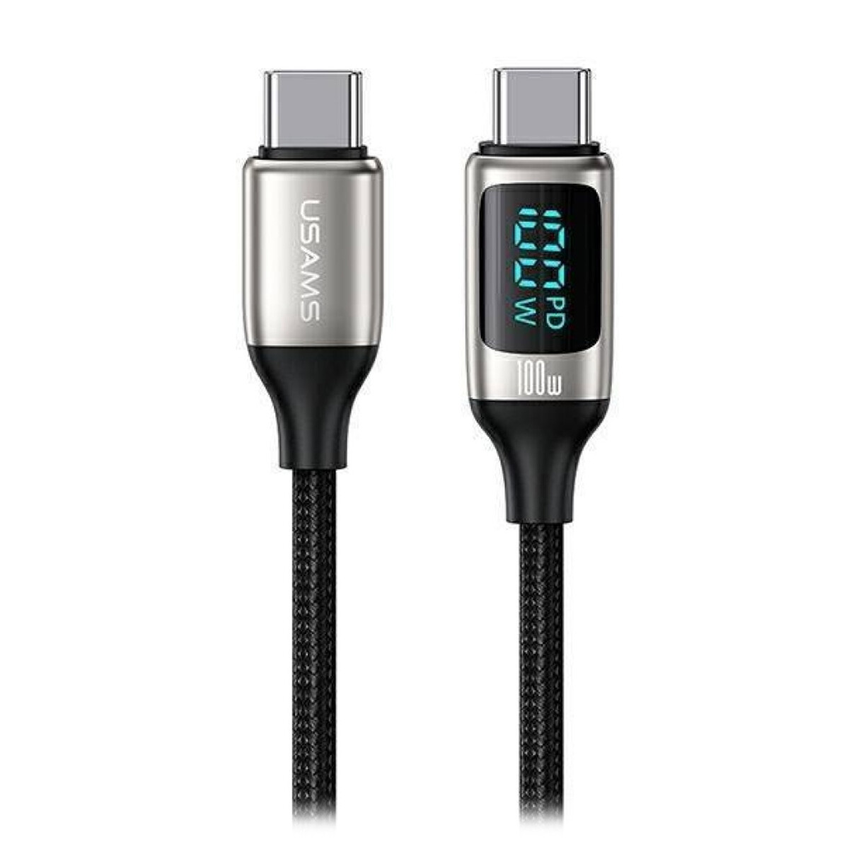 Cable De Datos Usams Sj546 Tipo C A Tipo C 1.2 Metros - CABLE USB TIPO C PD100W 1.2M LCD USAMS 