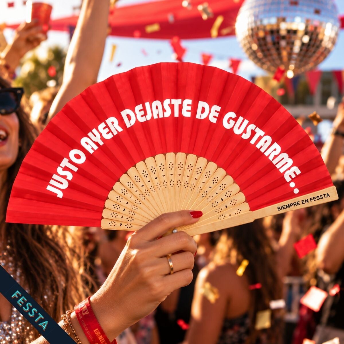 Abanico "Justo ayer dejaste de gustarme" - Rojo 