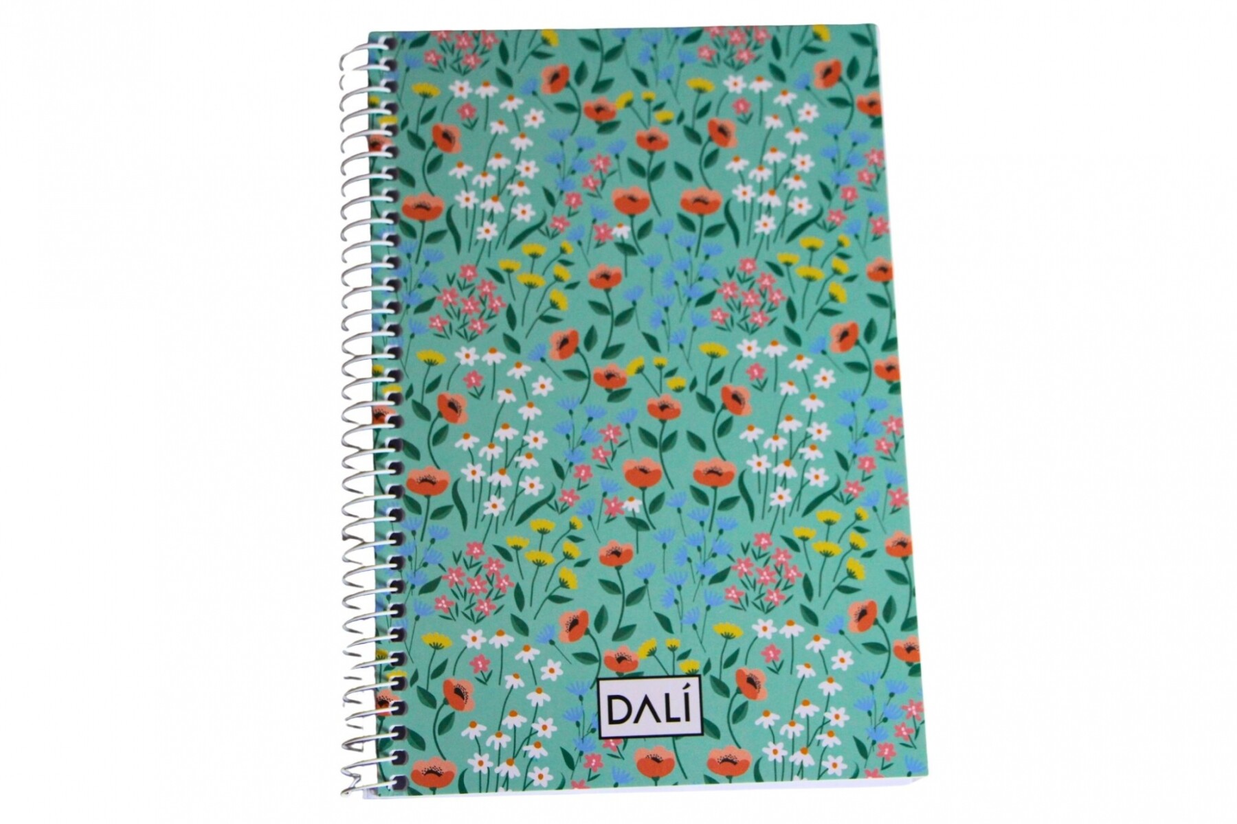 CUADERNO A5 DALI 70 HOJAS - TAPA FLORES CELESTE 