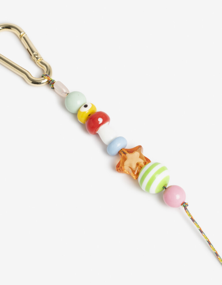 Llavero Cordón Llavero Y Bag Charm Beads - Combinacion Bicolor