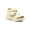 Country Sandalia Mujer Tira Ancha Y Tira Cruzada Con Pulsera Y Velcro Blanco