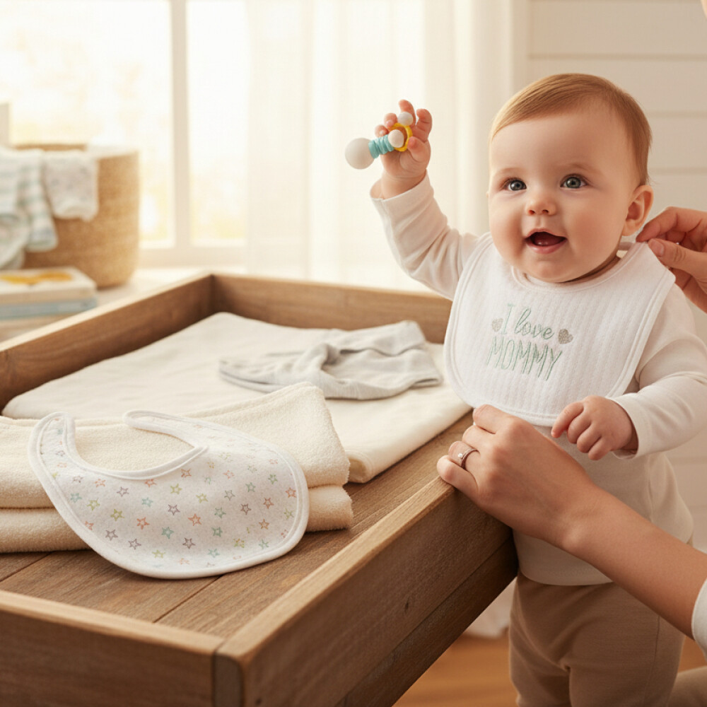 Set x2 baberos algodon LORELLI neutro