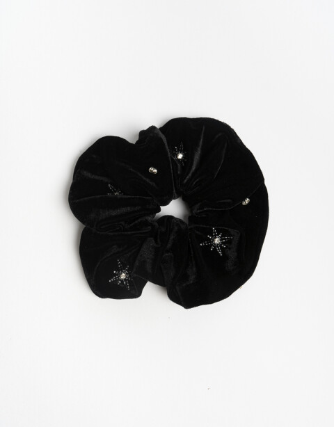Skunzies Strass Maxi Skunzie De Velvet Bordada. - Negro