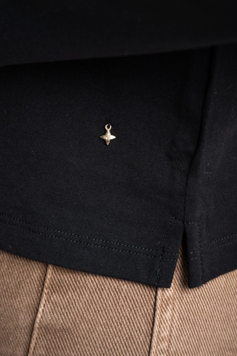 Remera Manga Larga Algodón Elastano Negro