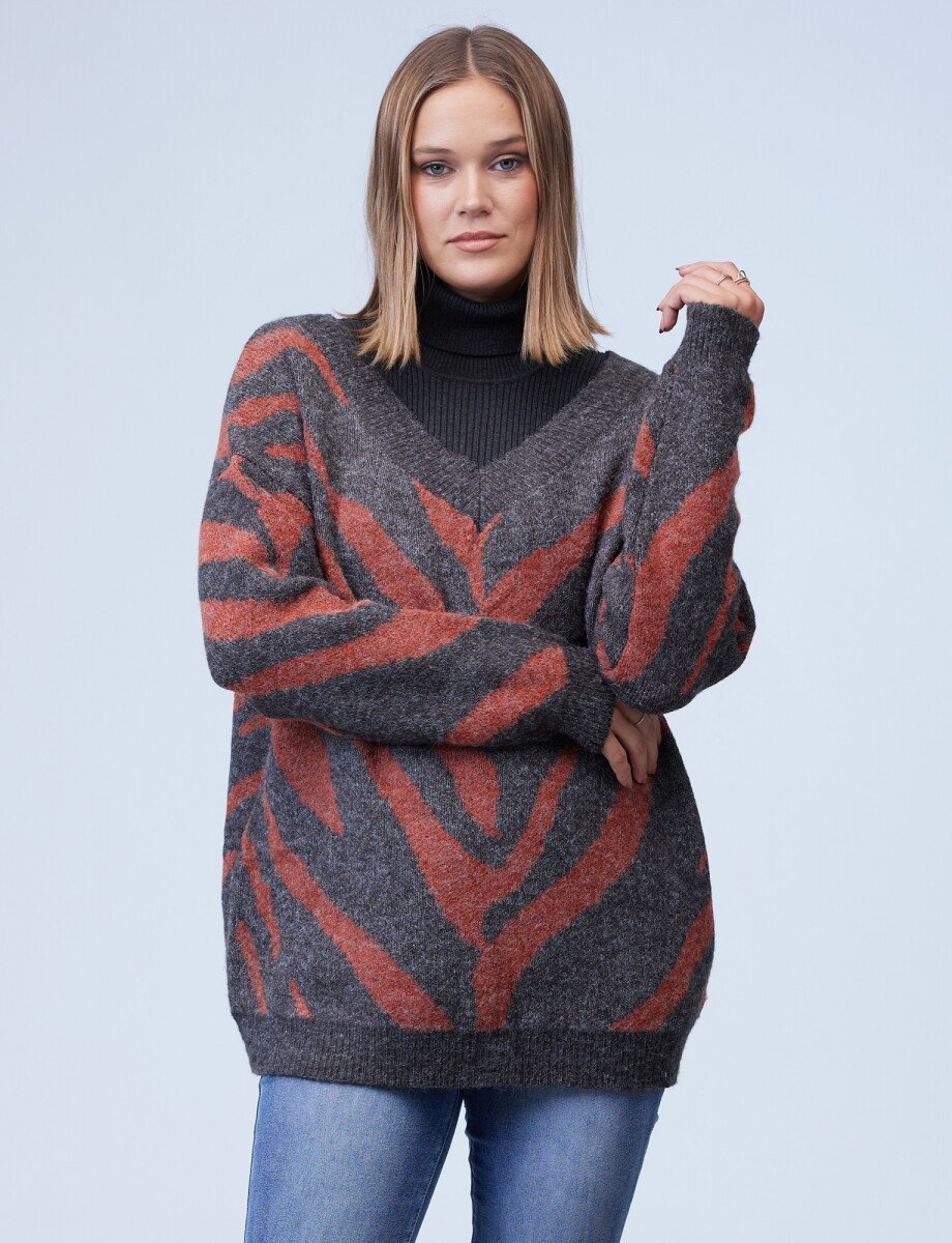 Buzo Print Oversize - Multi/gris 