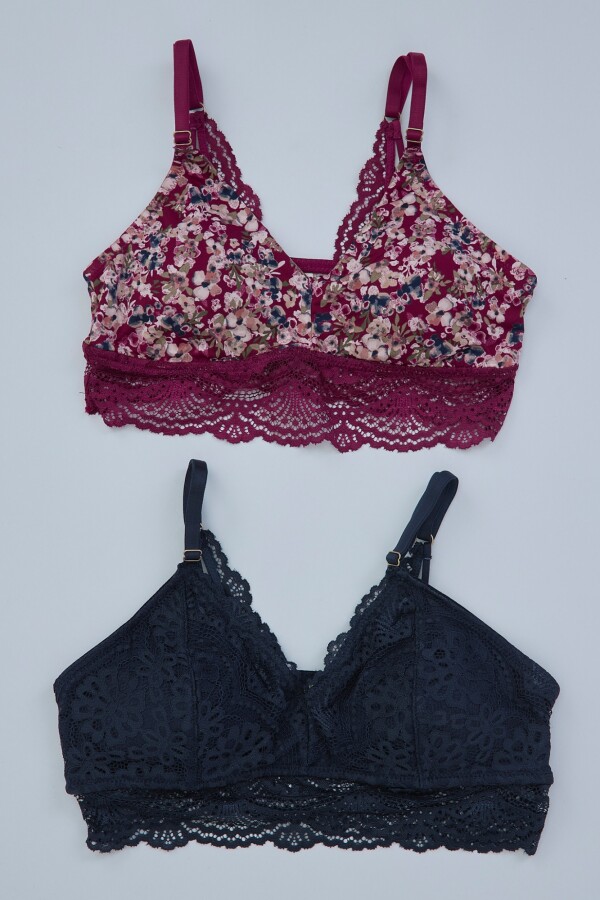 Pack 2 Bralettes BORDEAUX/MULTI