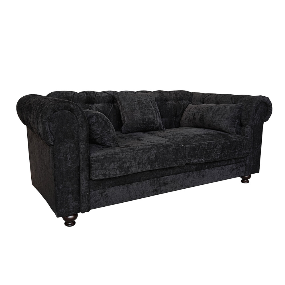 SOFÁ SILLÓN 2 CUERPOS - CON ALMOHADONES NEGRO