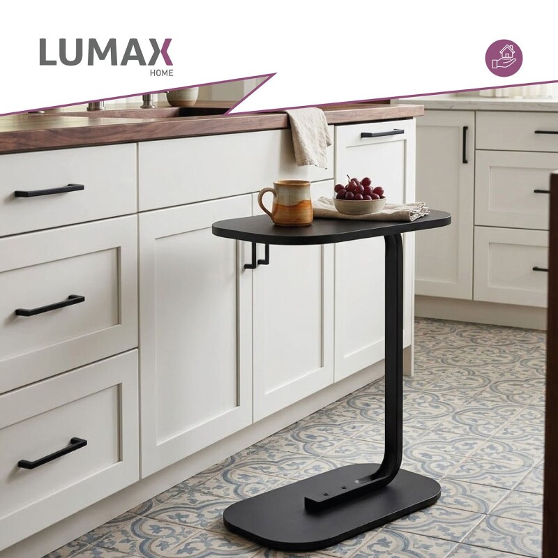 Mesa auxiliar Lumax de arrime MDF símil mármol para living Mesa auxiliar Lumax de arrime MDF símil mármol para living