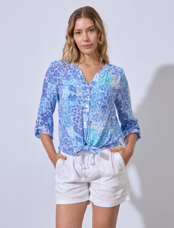 Blusa Gasa Print AZUL/MULTI