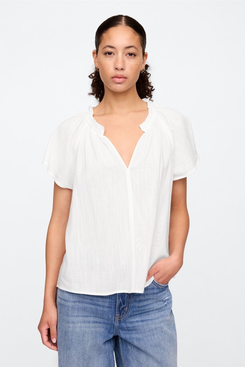 Blusa Manga Corta Mujer Optic White V6