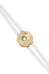 PULSERA DE CUERO DOBLE BLANCO CON DETALLE DE OJO EN ALEACIÓN DE METALES BAÑADO EN ORO DE 18K Y CRISTAL Pulsera