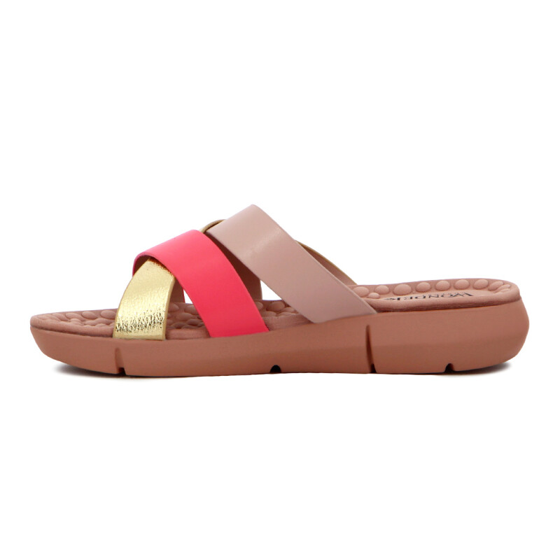 Sandalias Mujer Wonder Plantilla Confort Rosa Claro-dorado