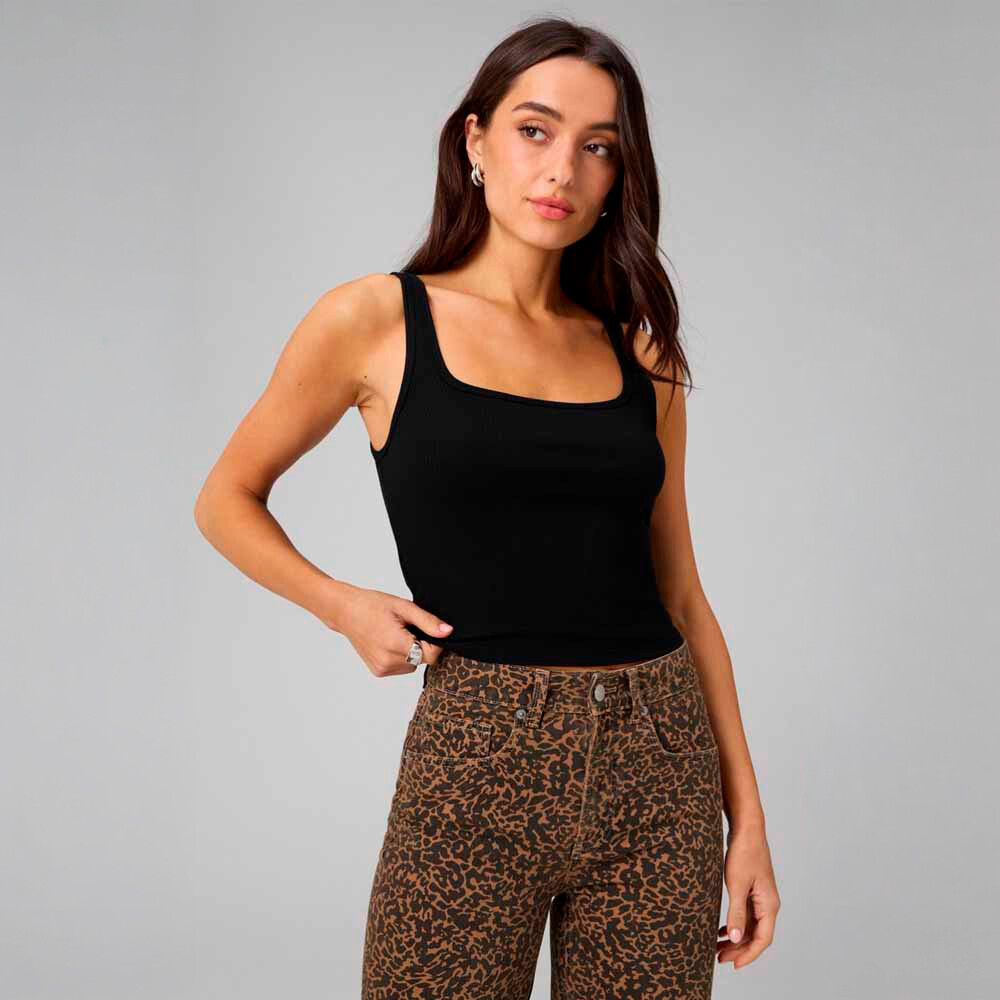 Bividi Modal Rib Cropped Bividi Mujer Black