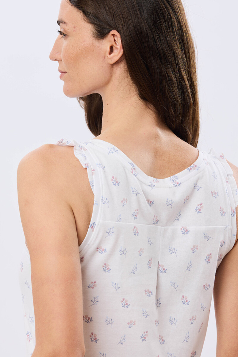 MUSCULOSA ALGODÓN CON VOLADOS - Blanco 