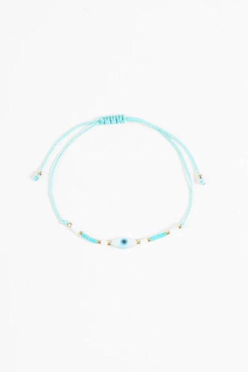 Pulsera ojito ajustable celeste