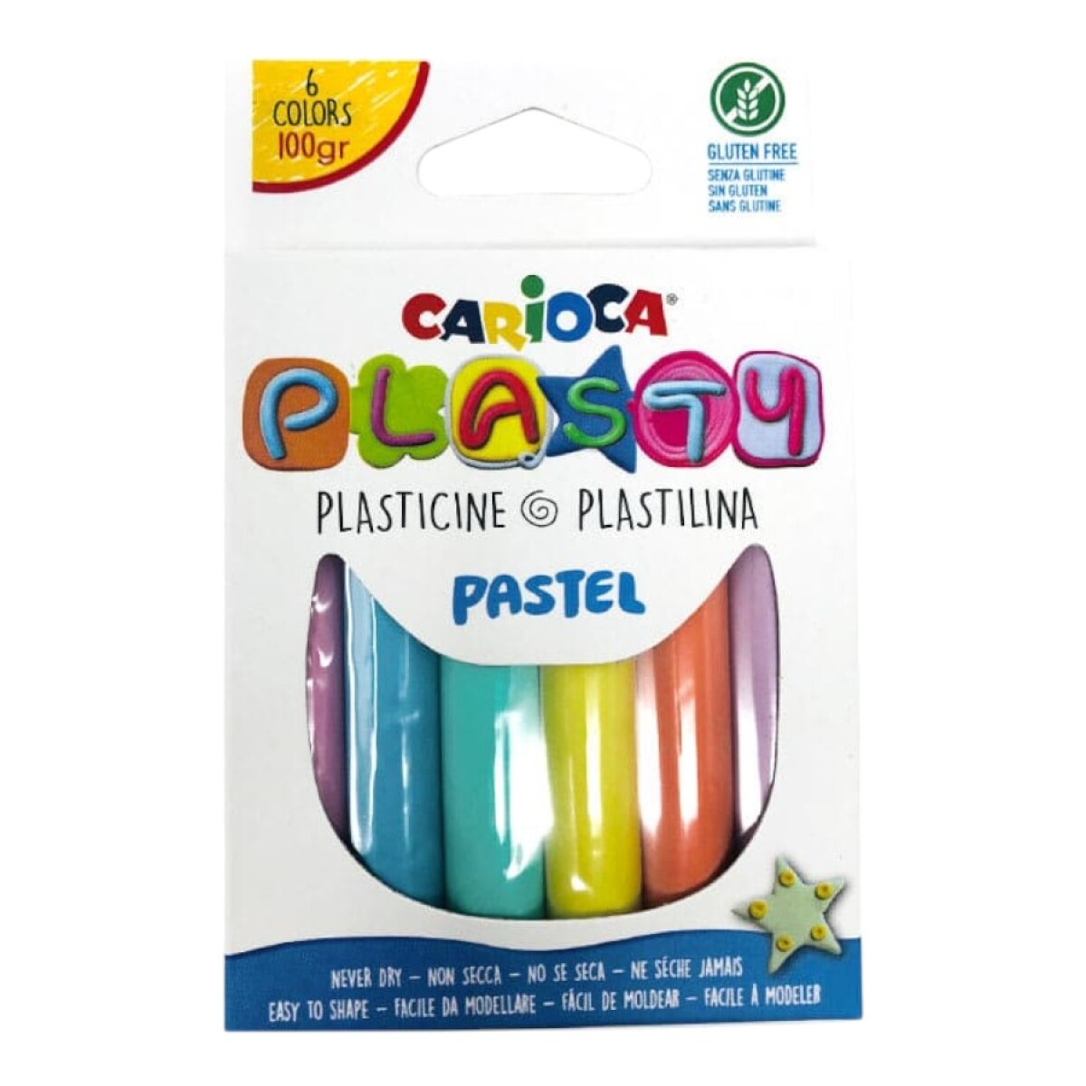 Plasticina Carioca Pastel x6 