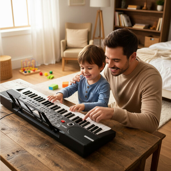 Organo musical Teclado Piano con 61 Teclas 100 Ritmos 100 Tonos y Micrófono Imback Organo musical Teclado Piano con 61 Teclas 100 Ritmos 100 Tonos y Micrófono Imback