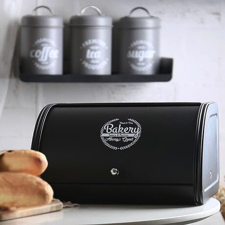 Panera Metálica Bakery Negra Largo 30cm x Ancho 26cm x Alto 17cm Panera Metálica Bakery Negra Largo 30cm x Ancho 26cm x Alto 17cm