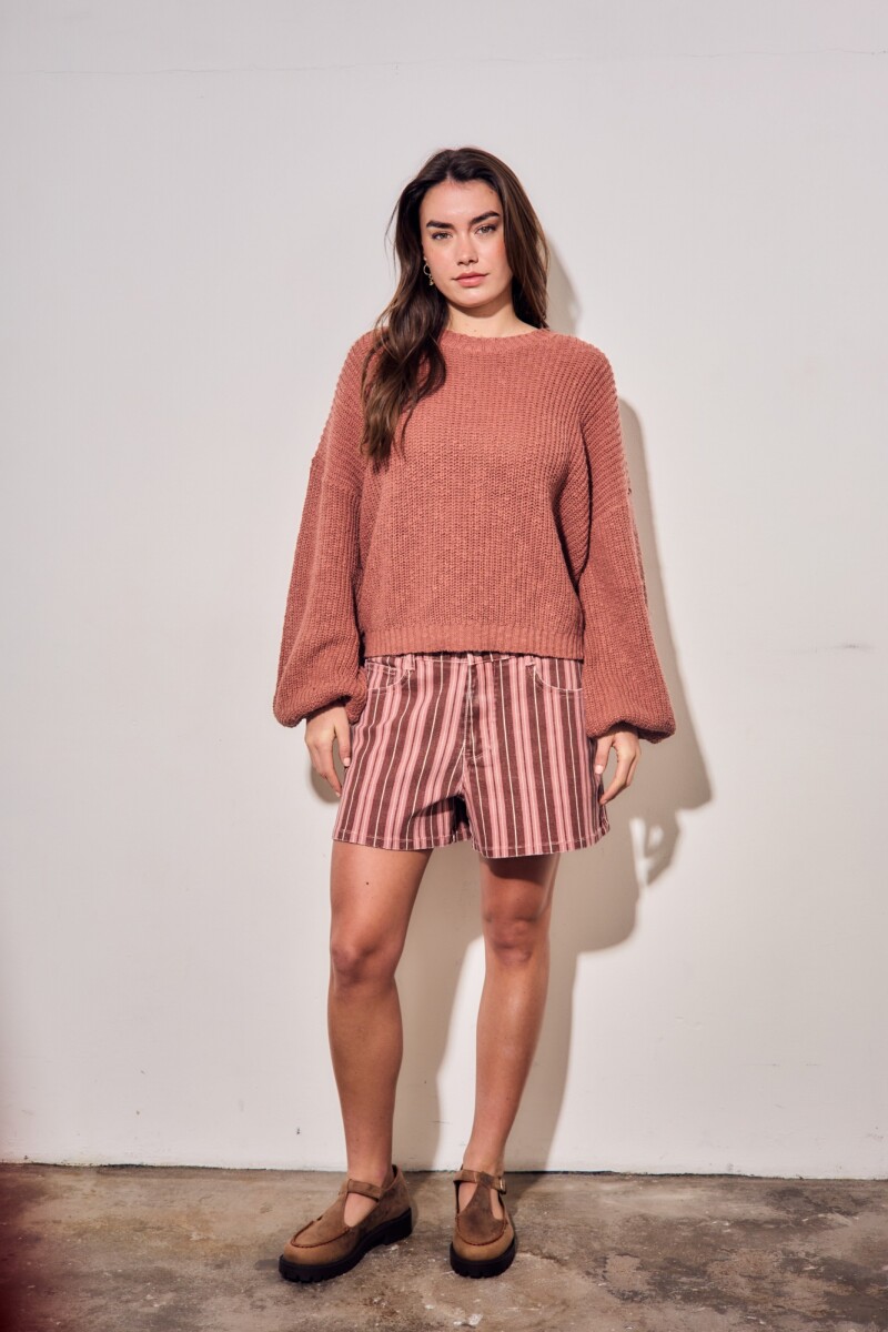 Sweater Bouclé Texturado Terracota