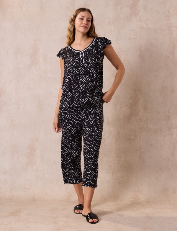 Pijama C/capri NEGRO/MULTI