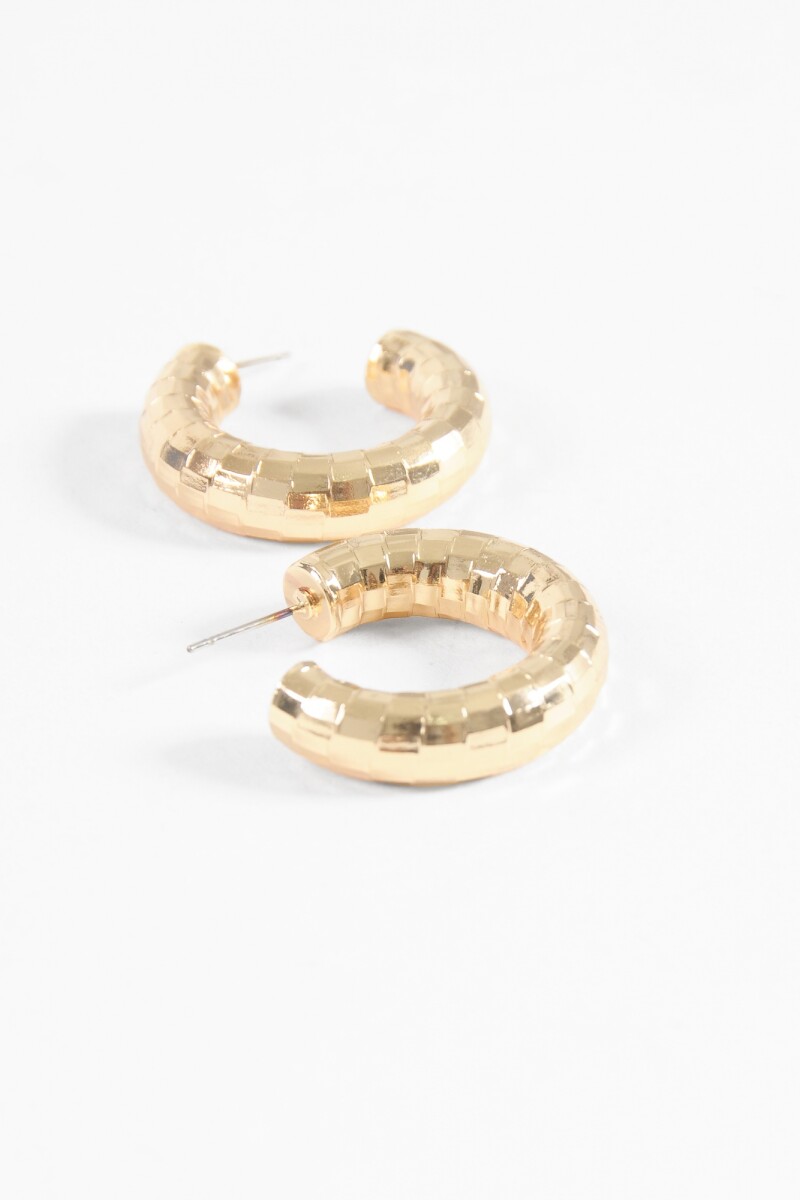 Aros texture grandes dorado