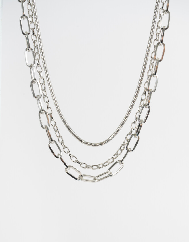 Collares Cortos De metal Set De Collares Cortos De Metal - Plateado