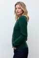 Cardigan con estructuras rombos verde ingles