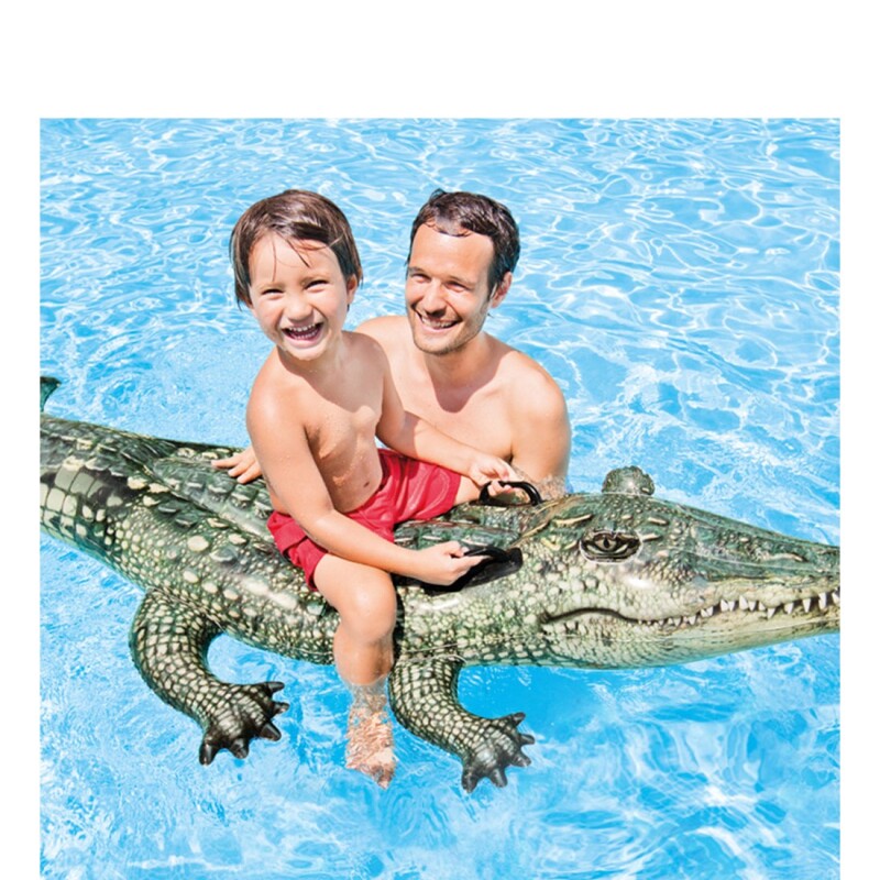 INTEX COCODRILO INFLABLE DISEÑO FOTOREALÍSTICO CON 2 ASAS 170 x 86 CMS Intex Cocodrilo Inflable Diseño Fotorealístico Con 2 Asas 170 X 86 Cms
