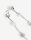 Aros Colgantes Largos Perlas Aros Largos Perlas - Plateado Rodio