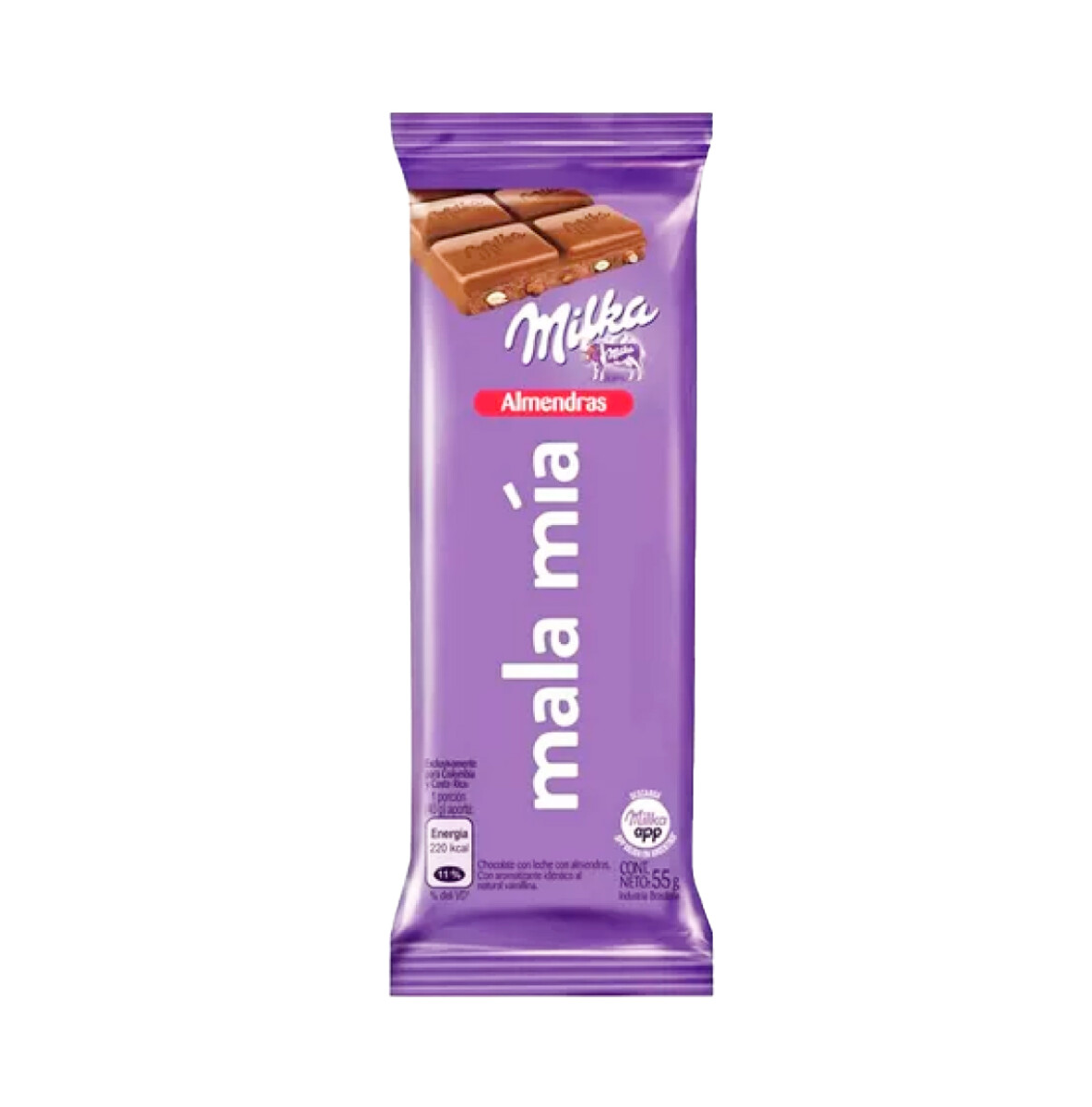 Chocolate MILKA 55 Grs Tableta Unidad - Almendras 