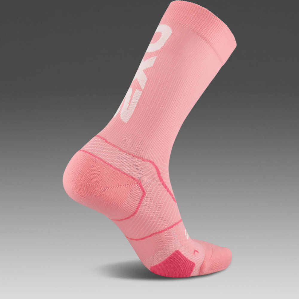 Vectr Cushion Crew Socks - Hombre Pink <br /> Glow/white