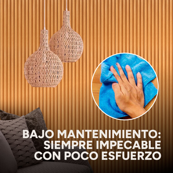 Pack x10 Wpc Simil Madera Wall Panel Lambrin 2.90x16.7 Color Marrón Madera 1