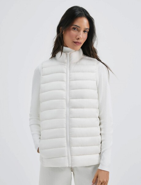 CHALECO PUFFER CON BOLSILLOS BLANCO