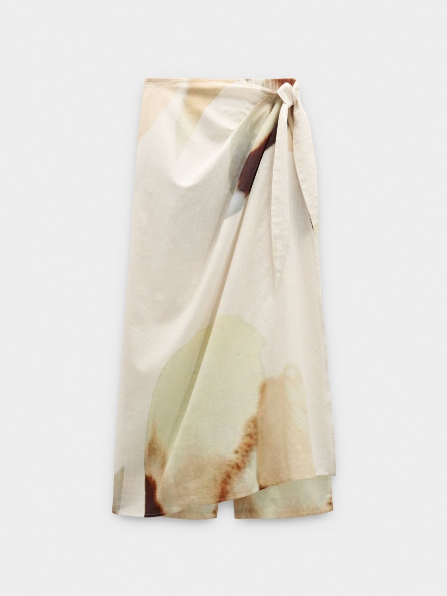 Pantalón Estampado Con Cruce multicolor
