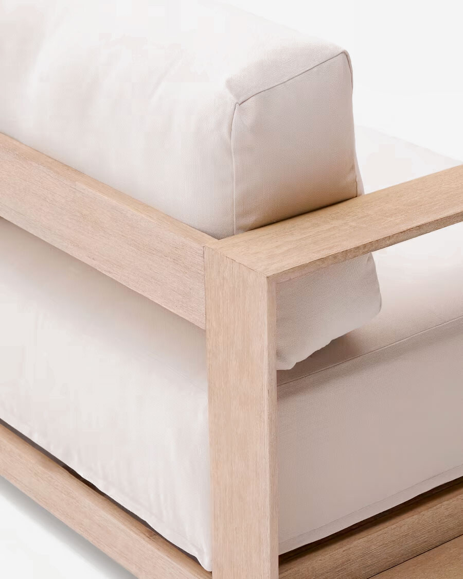 Sofá Ambra de 3 plazas de madera maciza de acacia con acabado claro 249 cm FSC 100% Sofá Ambra de 3 plazas de madera maciza de acacia con acabado claro 249 cm FSC 100%