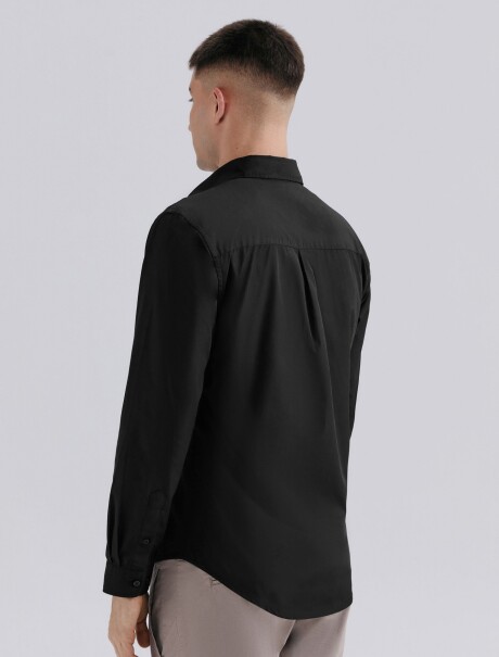 CAMISA BÁSICA DE ALGODÓN NEGRO