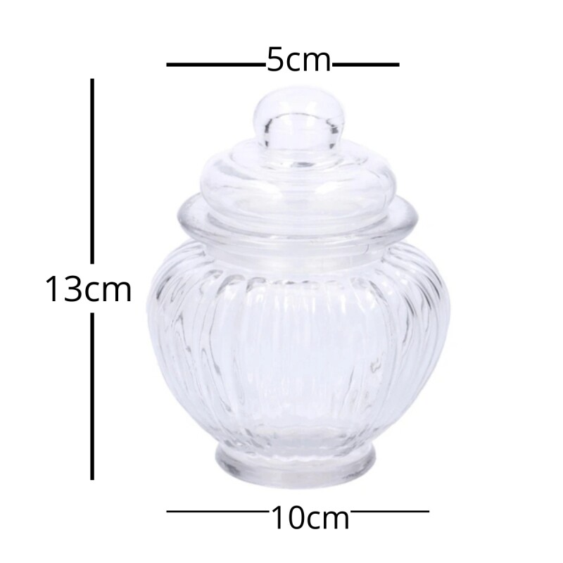 Set x3 Frasco de vidrio ovalado con tapa 300 ml TRANSPARENTE