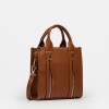 Cartera de Mano Oak en Efecto Cuero Liso Marron