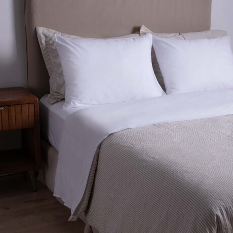 JUEGO DE SÁBANAS 2 PLAZAS ALGODON BLANCO COTTON BASIC 180 HILOS