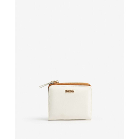 Billetera Con Cierre Blanco Crudo