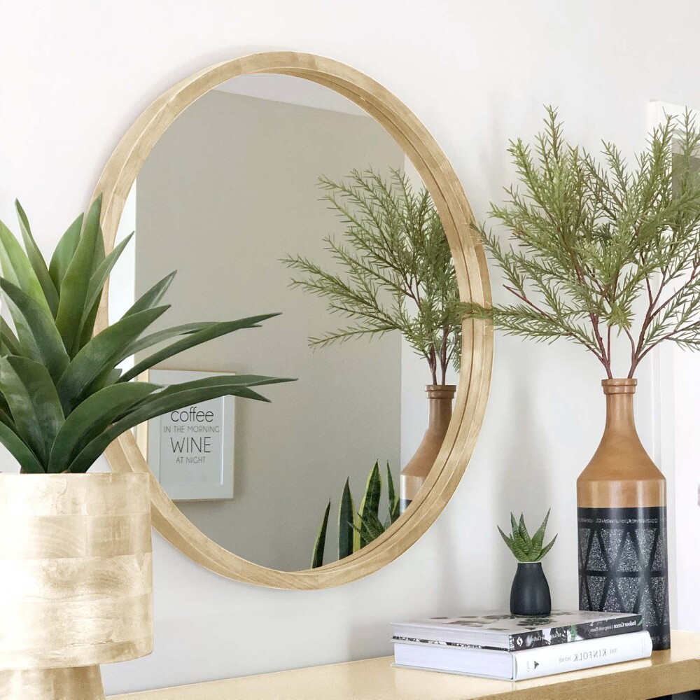 ESPEJO CIRCULAR MADERA NATURAL-BEIGE SNO9