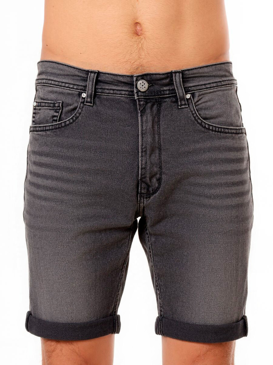 BERMUDA JEAN BIZON - Gris Oscuro 