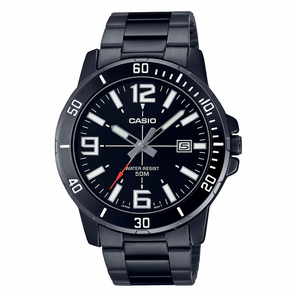 Reloj Casio Clásico De Acero Inoxidable Negro 