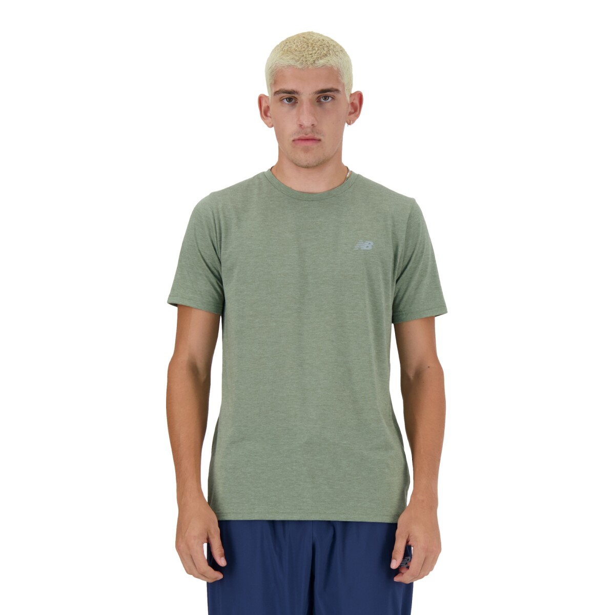 Remera New Balance de Hombre - HEATHERTECH - MT41070DHO - DARKOLIV 