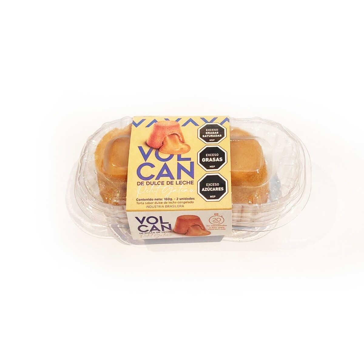 Volcan Dulce De Leche Petit Gateau 2 Unid. 160 Grs 