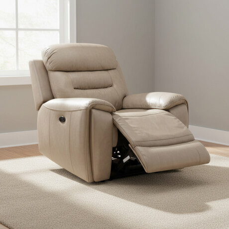 POLTRONA RECLINABLE 1 CUERPO CUERO MEMPHIS BEIGE
