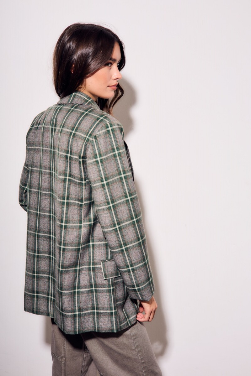 Blazer A Cuadros Oliva